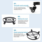 Mobile Flower Stand with Universal Wheels Metal Movable Flower Pot Stand