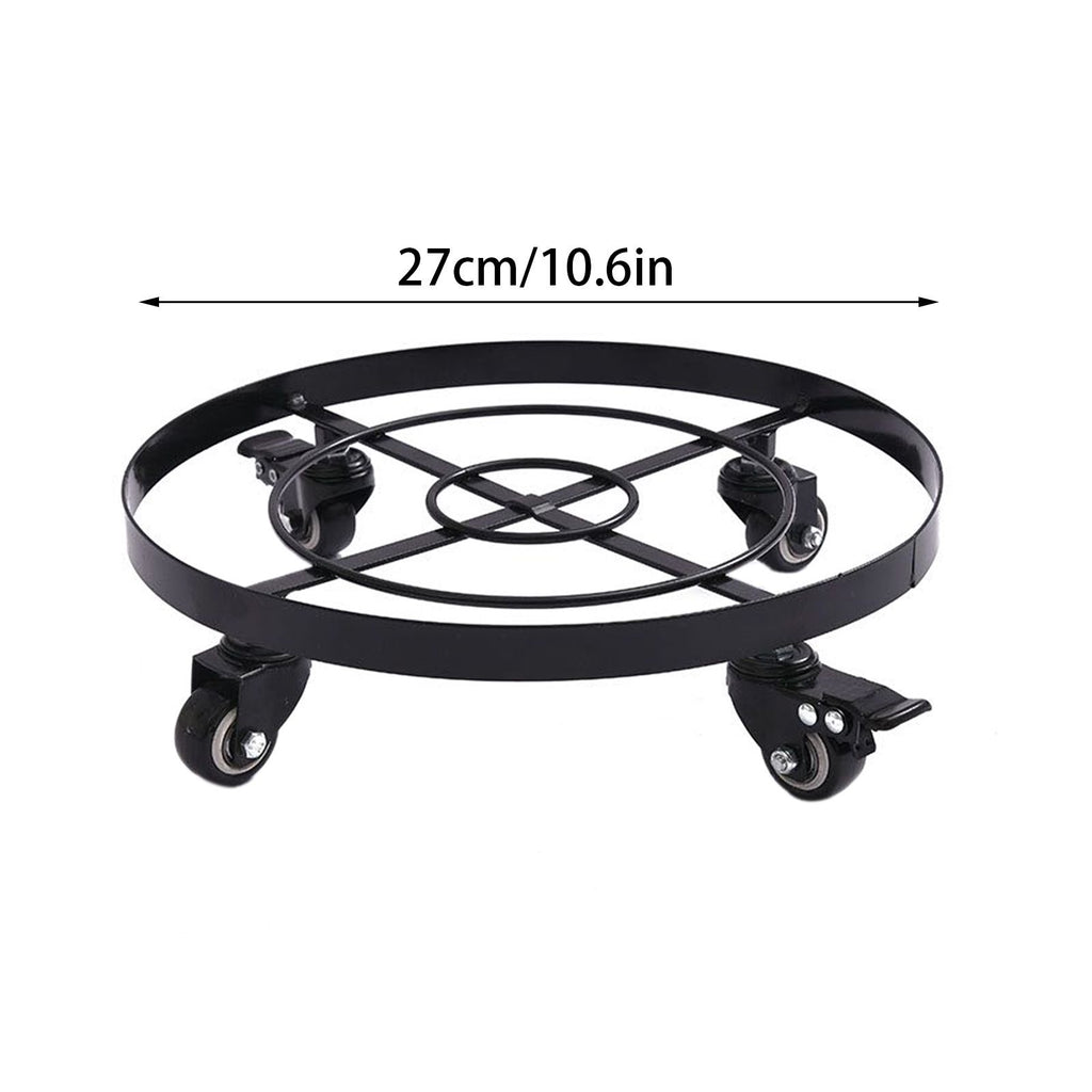 Mobile Flower Stand with Universal Wheels Metal Movable Flower Pot Stand