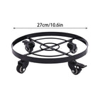 Mobile Flower Stand with Universal Wheels Metal Movable Flower Pot Stand