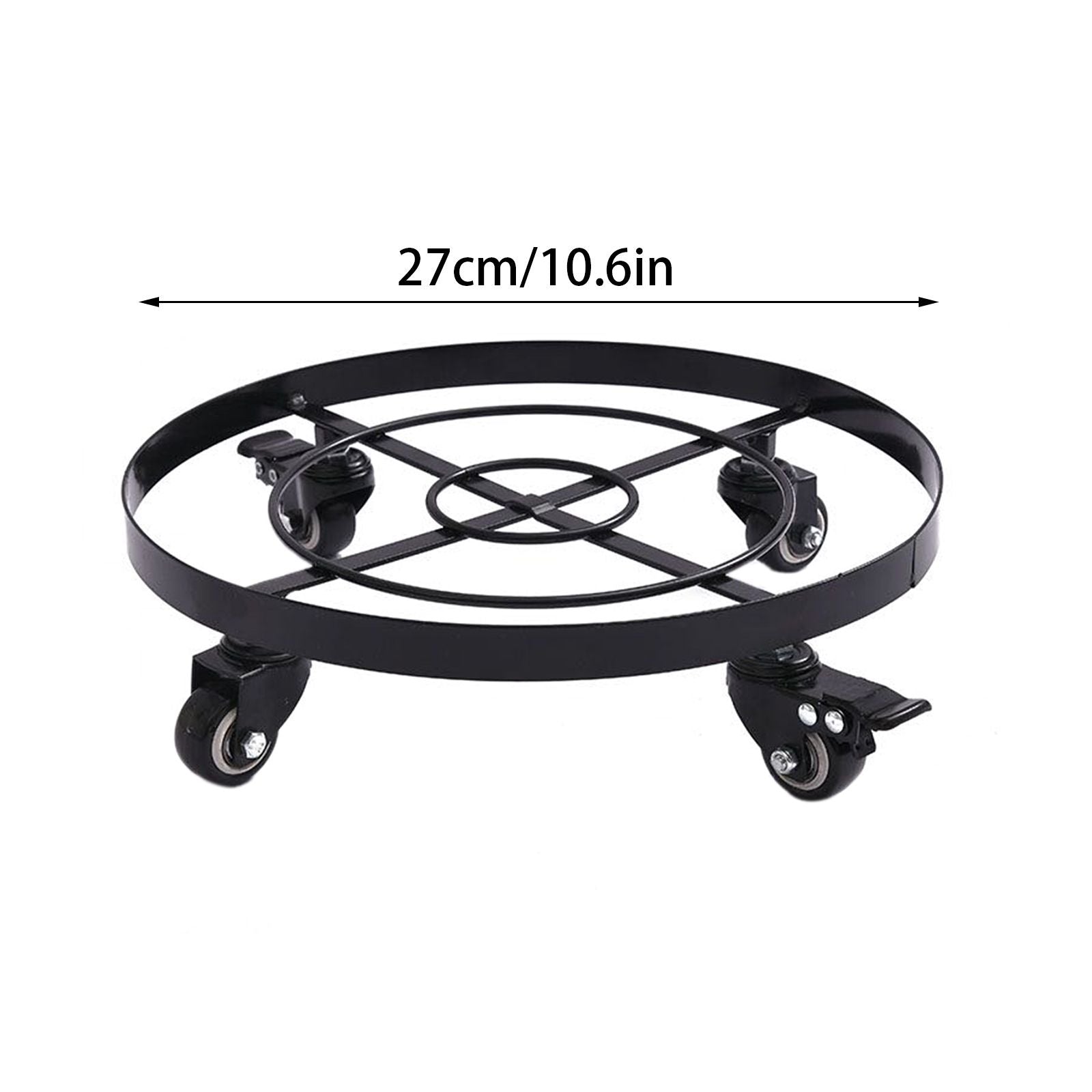 Mobile Flower Stand with Universal Wheels Metal Movable Flower Pot Stand