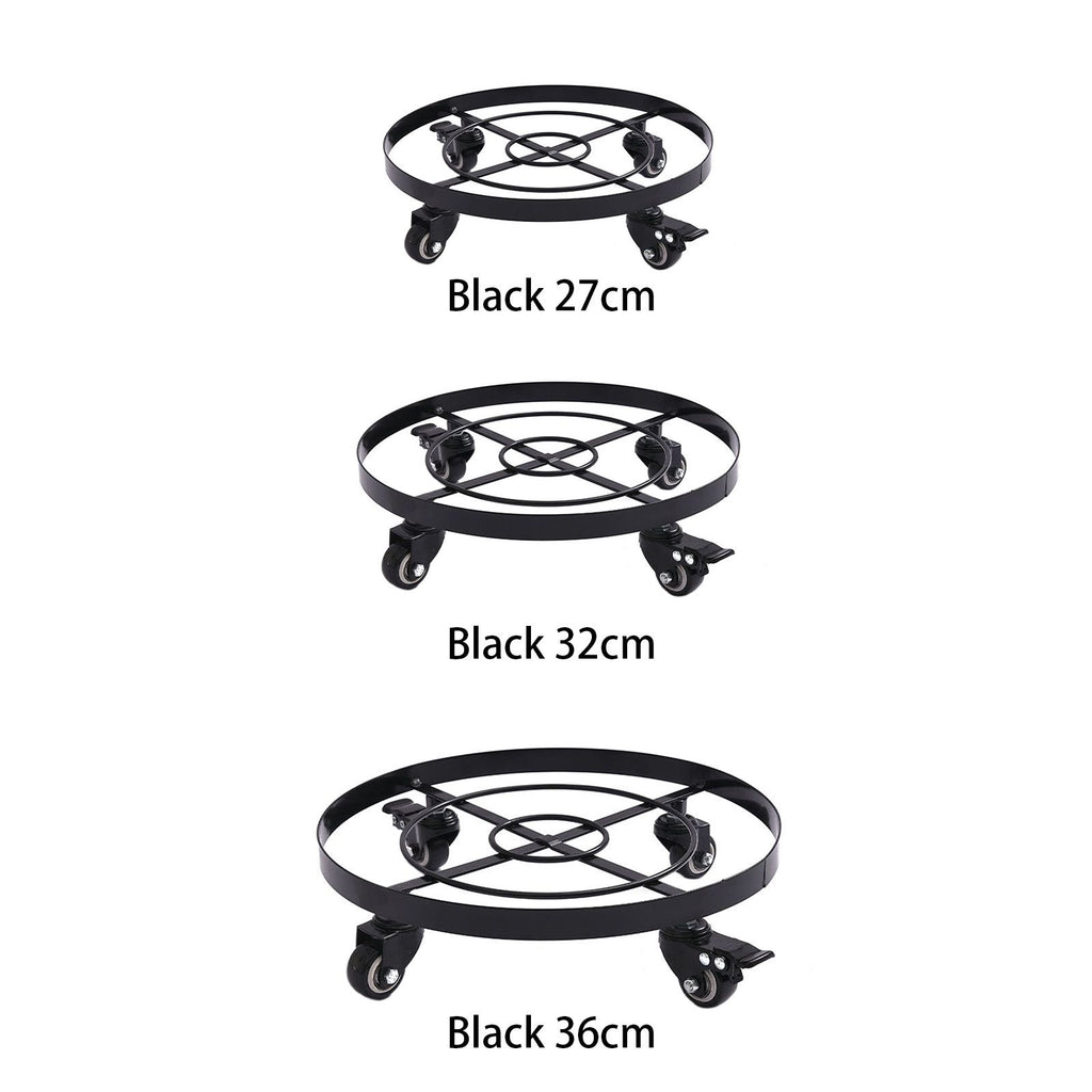 Mobile Flower Stand with Universal Wheels Metal Movable Flower Pot Stand