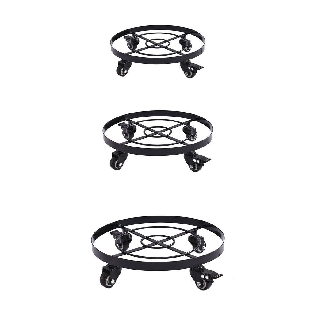 Mobile Flower Stand with Universal Wheels Metal Movable Flower Pot Stand