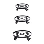 Mobile Flower Stand with Universal Wheels Metal Movable Flower Pot Stand