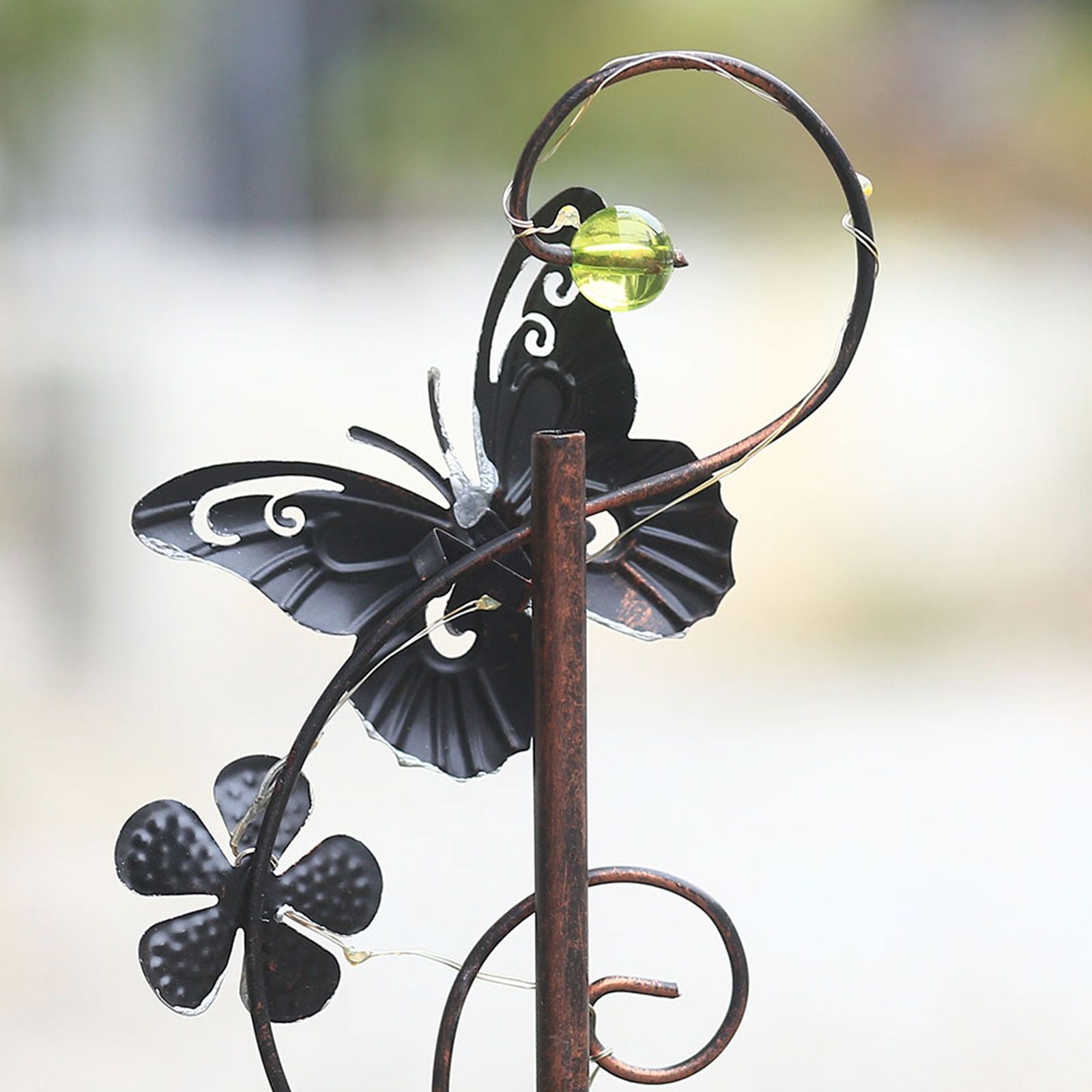 Solar Iron Lawn Lamp Waterproof Garden Stake Light Patio Decoration Landscape Light