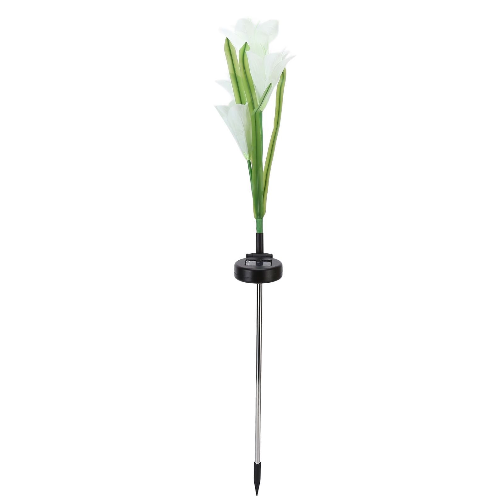Solar Powered Flower Lights Waterproof Outdoor Solar Garden Stake Lights for Garden Patio BackyardWhite Color