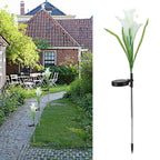 Solar Powered Flower Lights Waterproof Outdoor Solar Garden Stake Lights for Garden Patio BackyardWhite Color