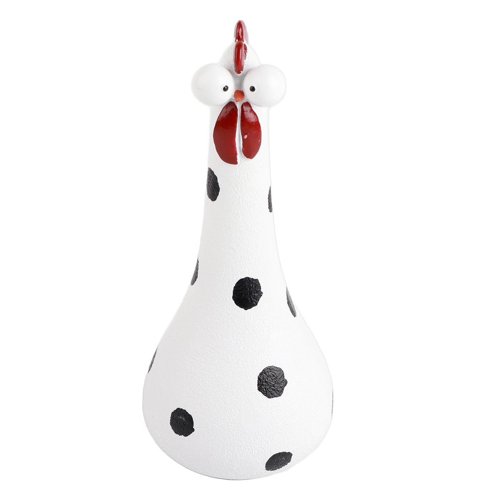 Chicken Statue Long Neck Microlandschaft Hand Crafted Resin Animal Garden Statues for Garden Yard Art DecorationWhite