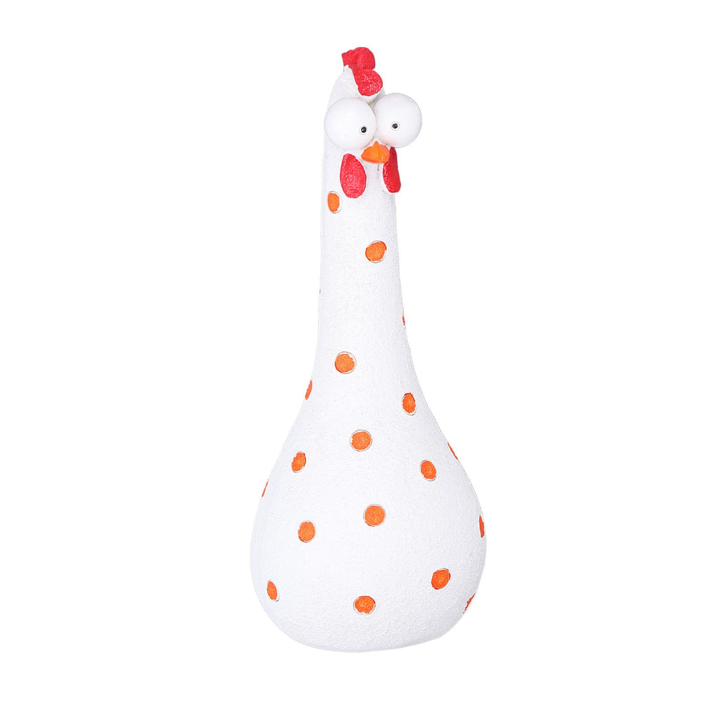 Chicken Statue Long Neck Microlandschaft Hand Crafted Resin Animal Garden Statues for Garden Yard Art DecorationWhite