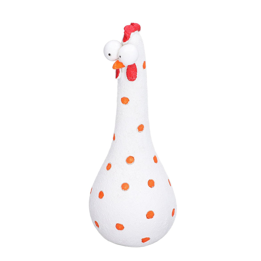 Chicken Statue Long Neck Microlandschaft Hand Crafted Resin Animal Garden Statues for Garden Yard Art DecorationWhite