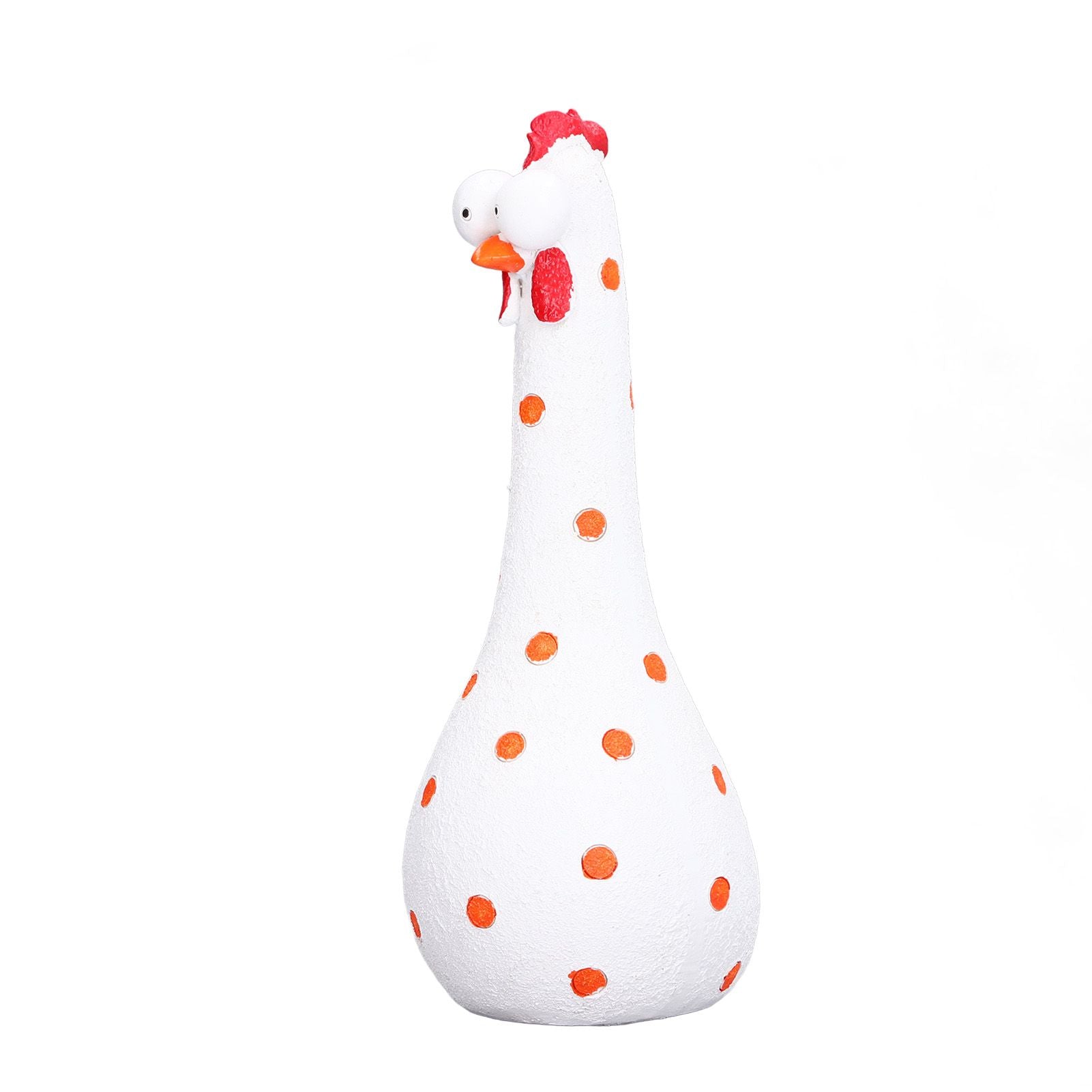 Chicken Statue Long Neck Microlandschaft Hand Crafted Resin Animal Garden Statues for Garden Yard Art DecorationWhite