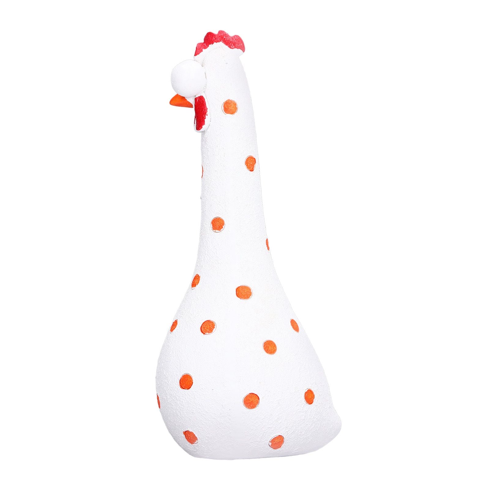 Chicken Statue Long Neck Microlandschaft Hand Crafted Resin Animal Garden Statues for Garden Yard Art DecorationWhite