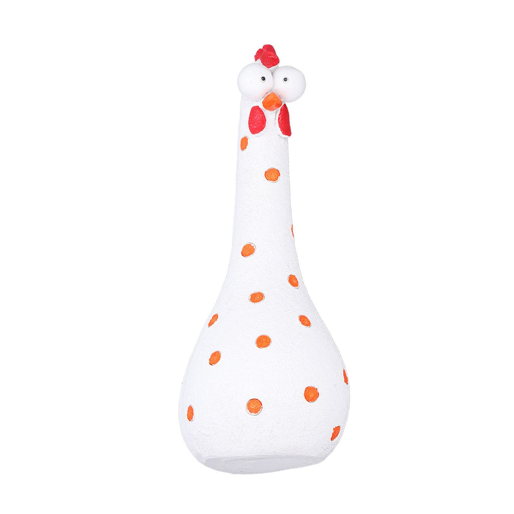 Chicken Statue Long Neck Microlandschaft Hand Crafted Resin Animal Garden Statues for Garden Yard Art DecorationWhite