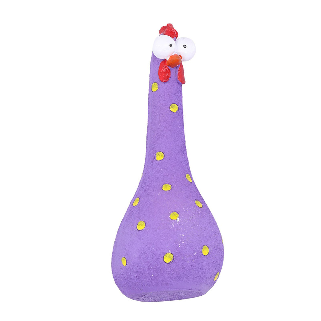 Chicken Statue Long Neck Microlandschaft Hand Crafted Resin Animal Garden Statues for Garden Yard Art DecorationPurple