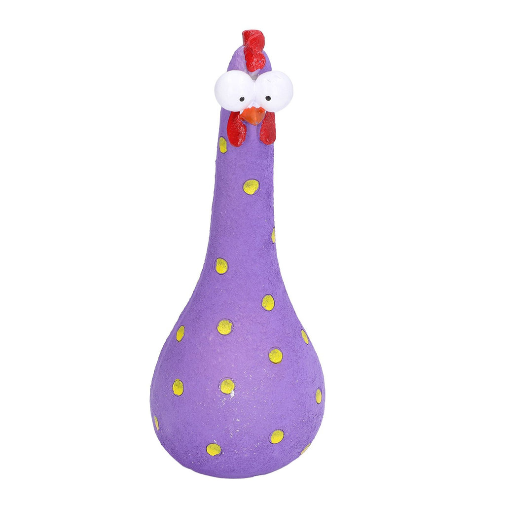 Chicken Statue Long Neck Microlandschaft Hand Crafted Resin Animal Garden Statues for Garden Yard Art DecorationPurple