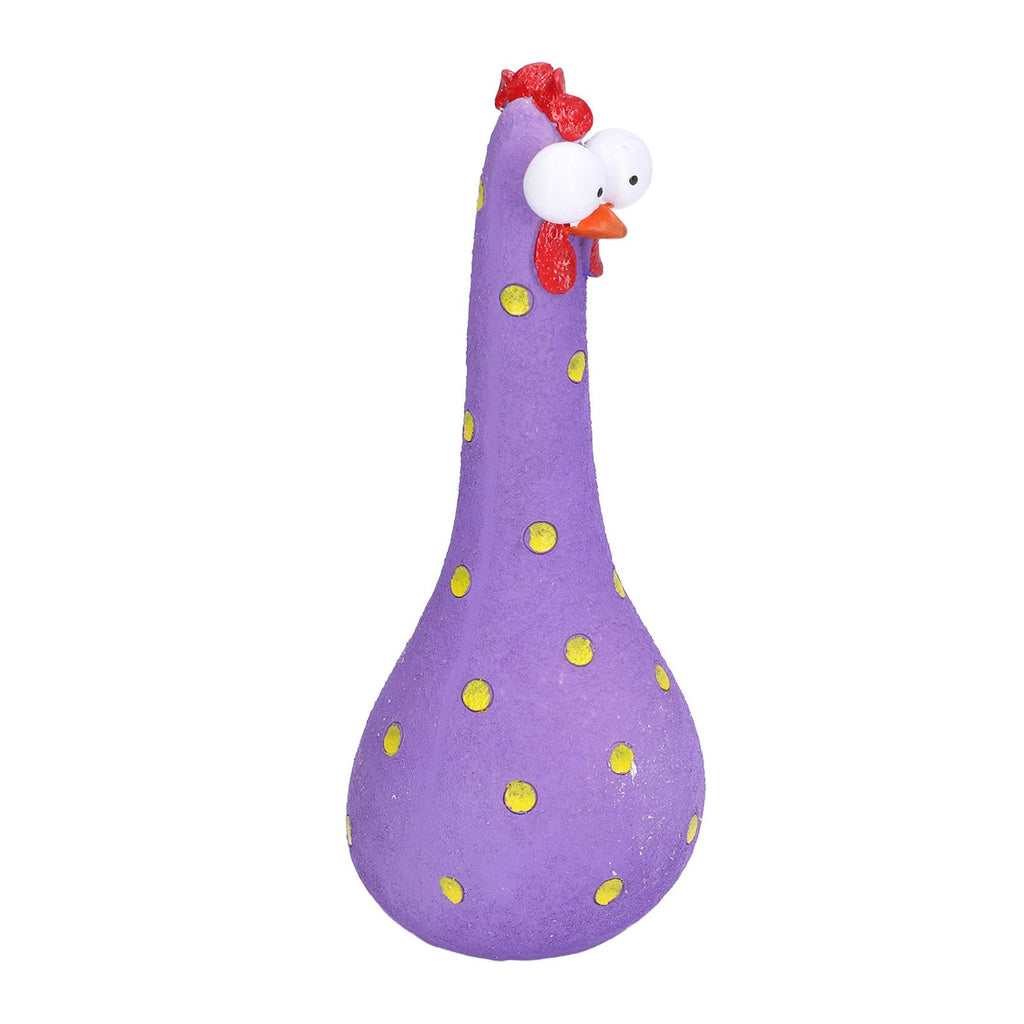 Chicken Statue Long Neck Microlandschaft Hand Crafted Resin Animal Garden Statues for Garden Yard Art DecorationPurple