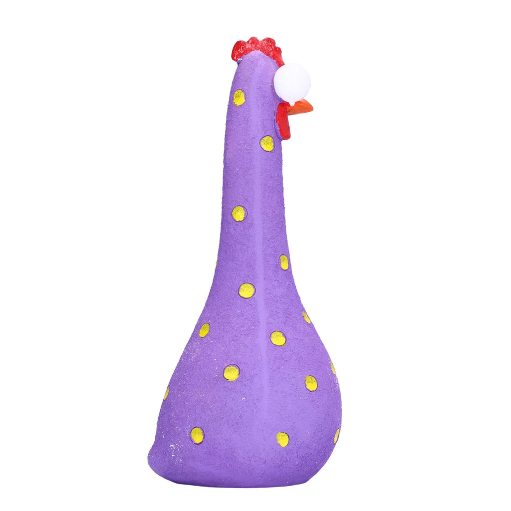 Chicken Statue Long Neck Microlandschaft Hand Crafted Resin Animal Garden Statues for Garden Yard Art DecorationPurple