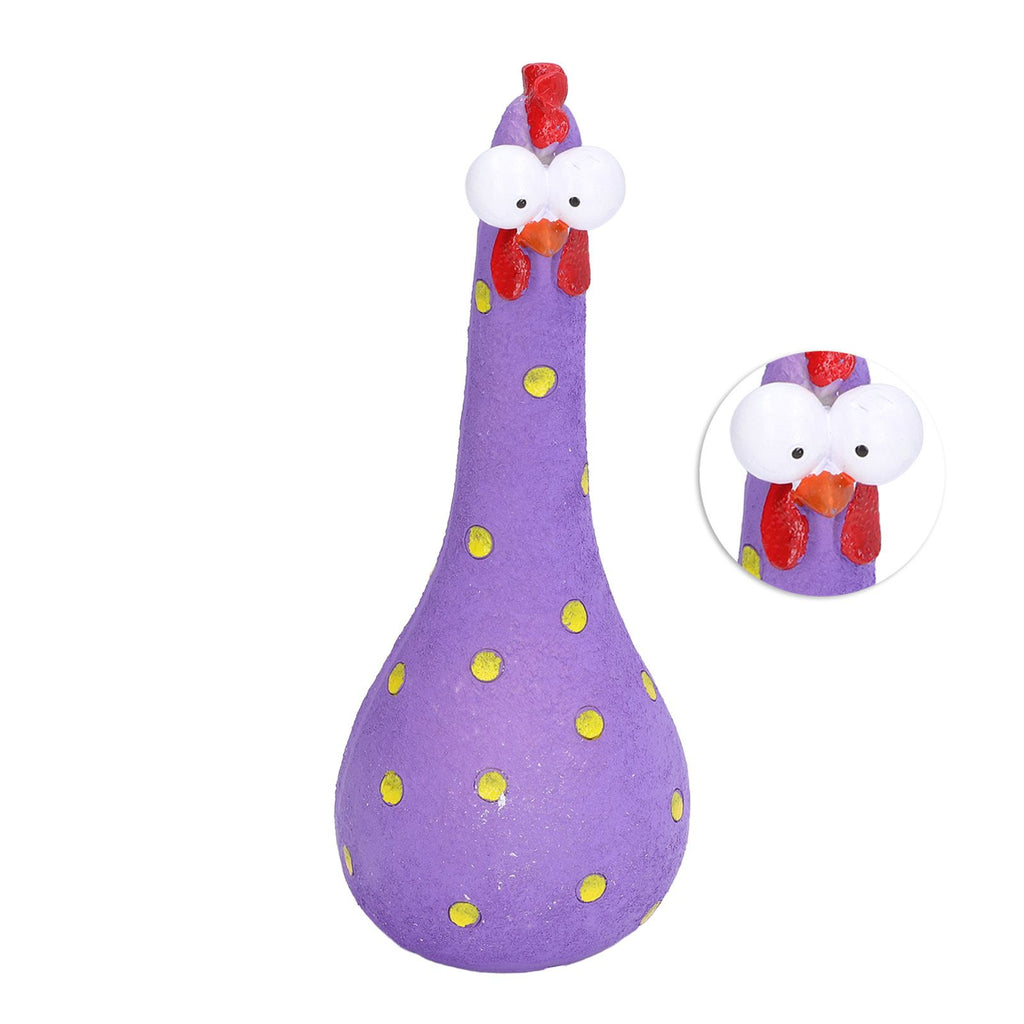 Chicken Statue Long Neck Microlandschaft Hand Crafted Resin Animal Garden Statues for Garden Yard Art DecorationPurple