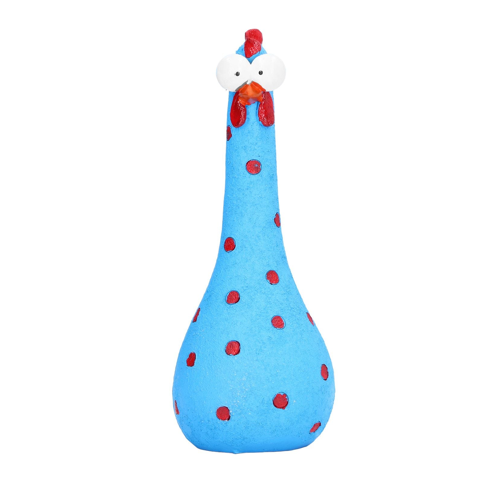 Chicken Statue Long Neck Microlandschaft Hand Crafted Resin Animal Garden Statues for Garden Yard Art DecorationBlue