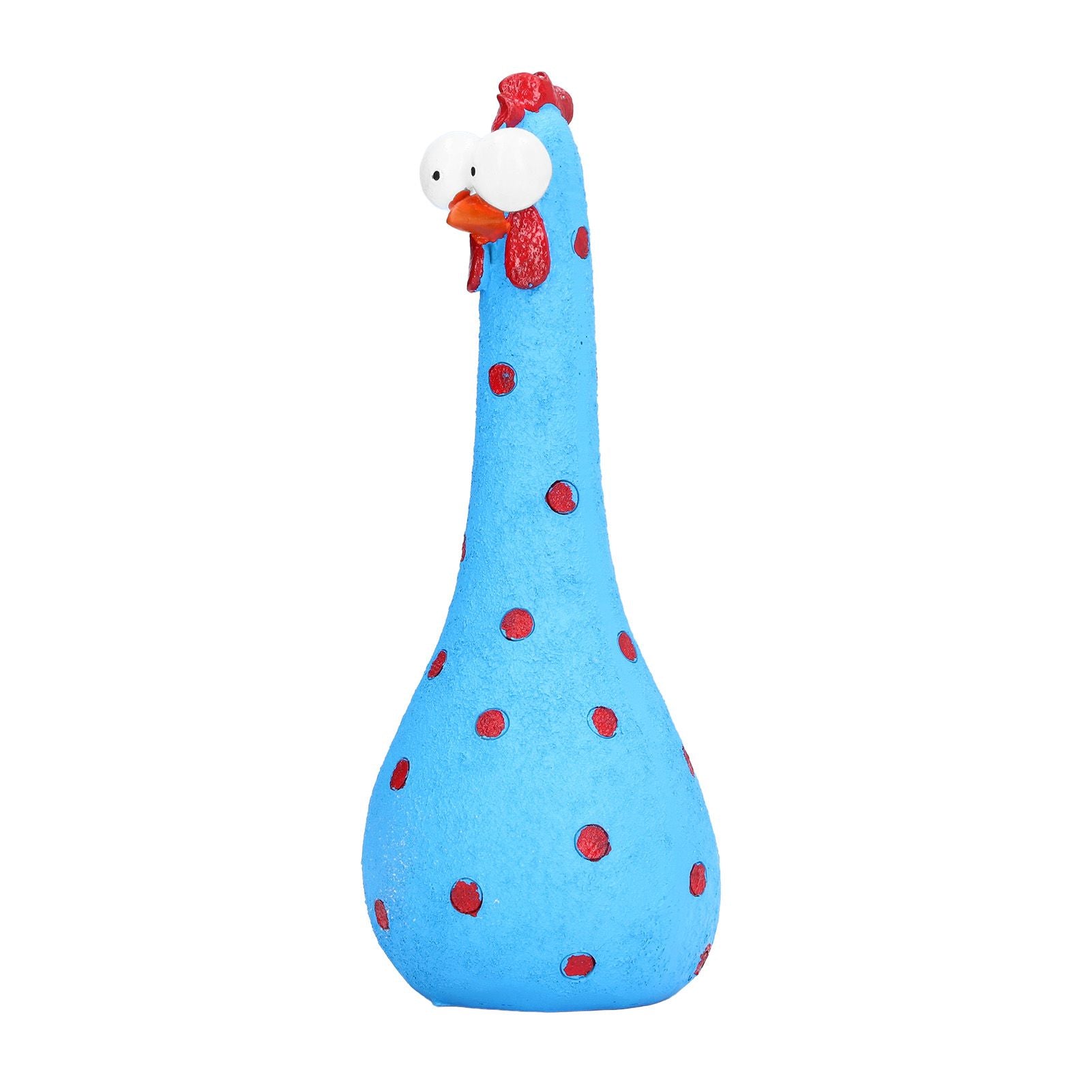 Chicken Statue Long Neck Microlandschaft Hand Crafted Resin Animal Garden Statues for Garden Yard Art DecorationBlue