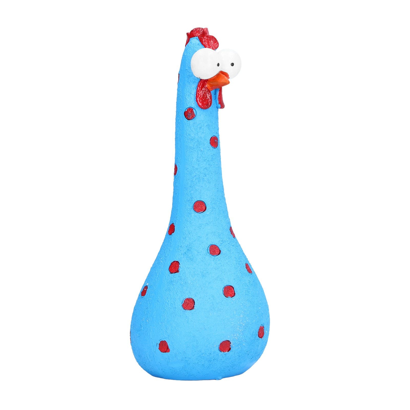 Chicken Statue Long Neck Microlandschaft Hand Crafted Resin Animal Garden Statues for Garden Yard Art DecorationBlue