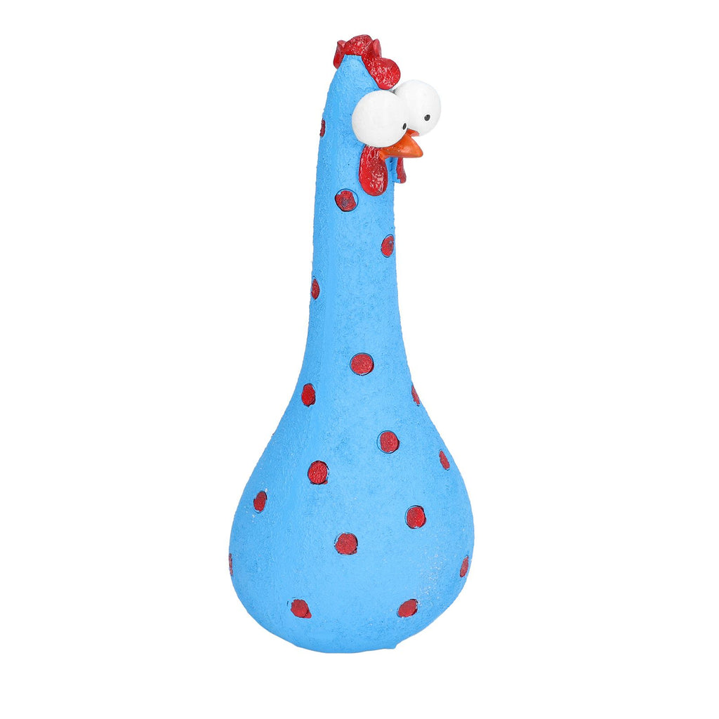 Chicken Statue Long Neck Microlandschaft Hand Crafted Resin Animal Garden Statues for Garden Yard Art DecorationBlue