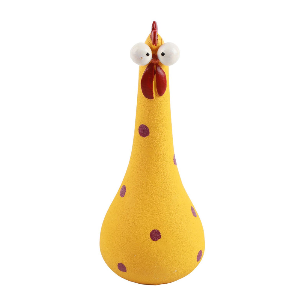 Chicken Statue Long Neck Microlandschaft Hand Crafted Resin Animal Garden Statues for Garden Yard Art DecorationYellow