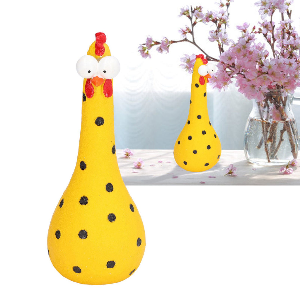 Chicken Statue Long Neck Microlandschaft Hand Crafted Resin Animal Garden Statues for Garden Yard Art DecorationYellow