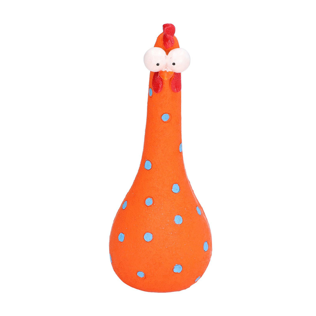 Chicken Statue Long Neck Microlandschaft Hand Crafted Resin Animal Garden Statues for Garden Yard Art DecorationOrange