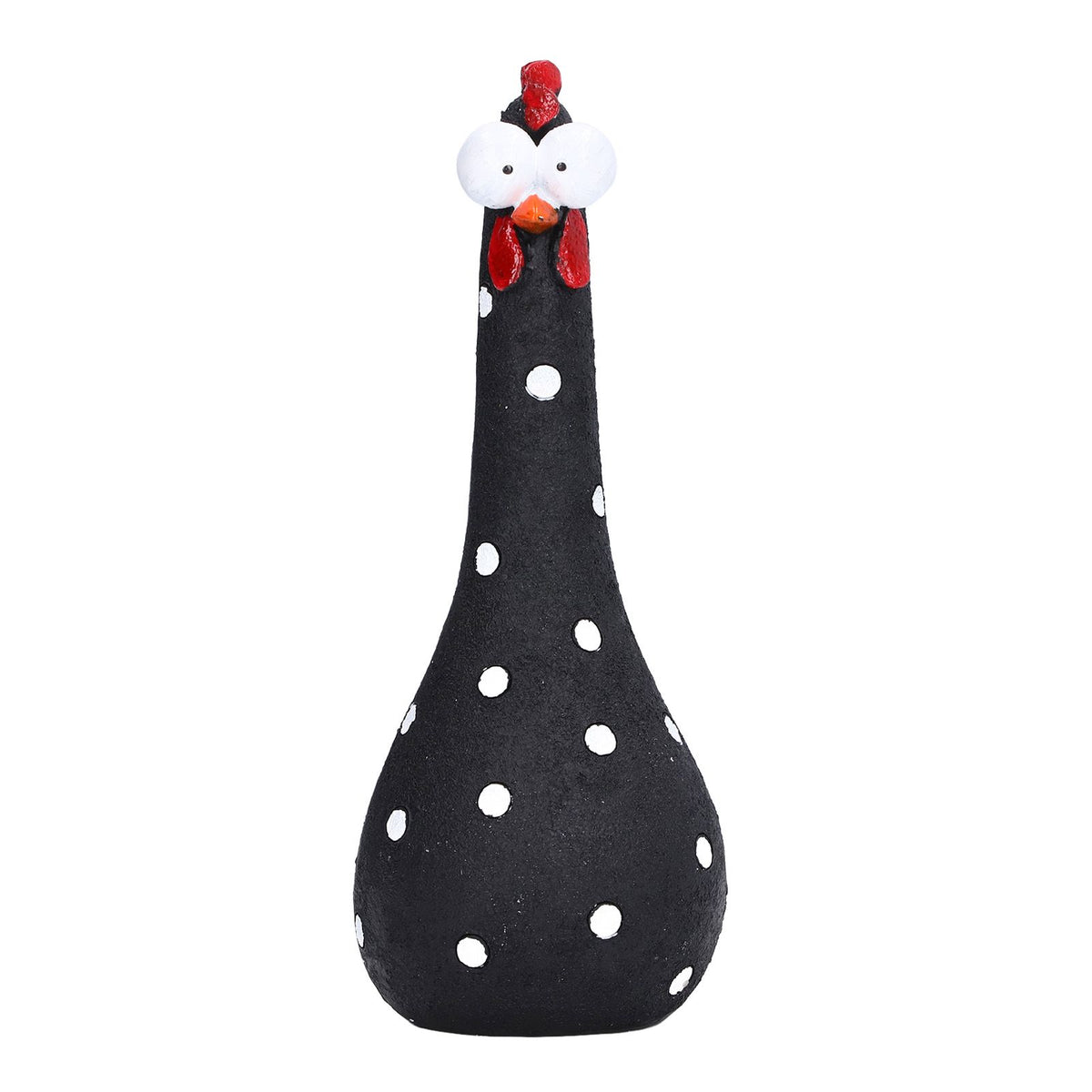 Chicken Statue Long Neck Microlandschaft Hand Crafted Resin Animal Garden Statues for Garden Yard Art DecorationBlack Main image