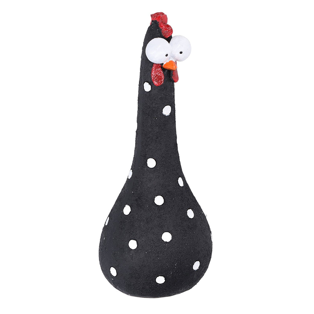 Chicken Statue Long Neck Microlandschaft Hand Crafted Resin Animal Garden Statues for Garden Yard Art DecorationBlack