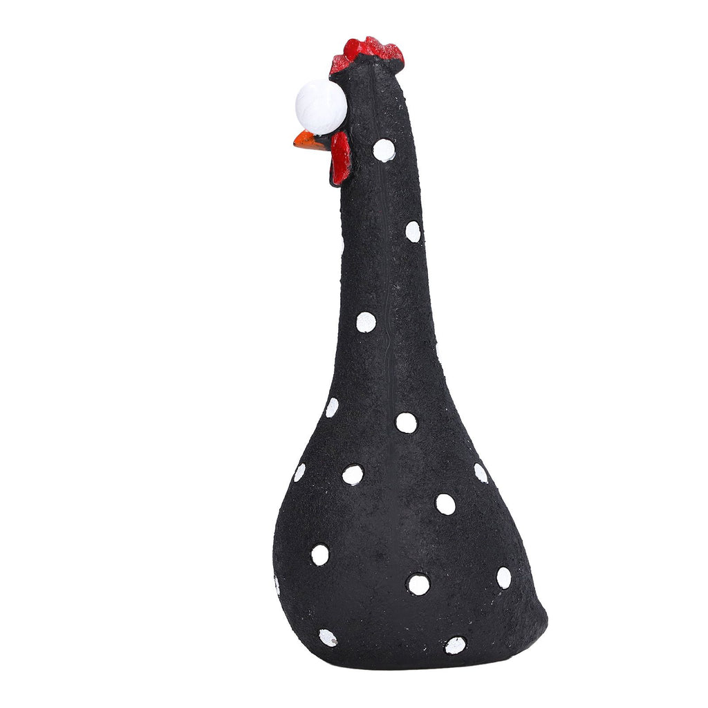 Chicken Statue Long Neck Microlandschaft Hand Crafted Resin Animal Garden Statues for Garden Yard Art DecorationBlack