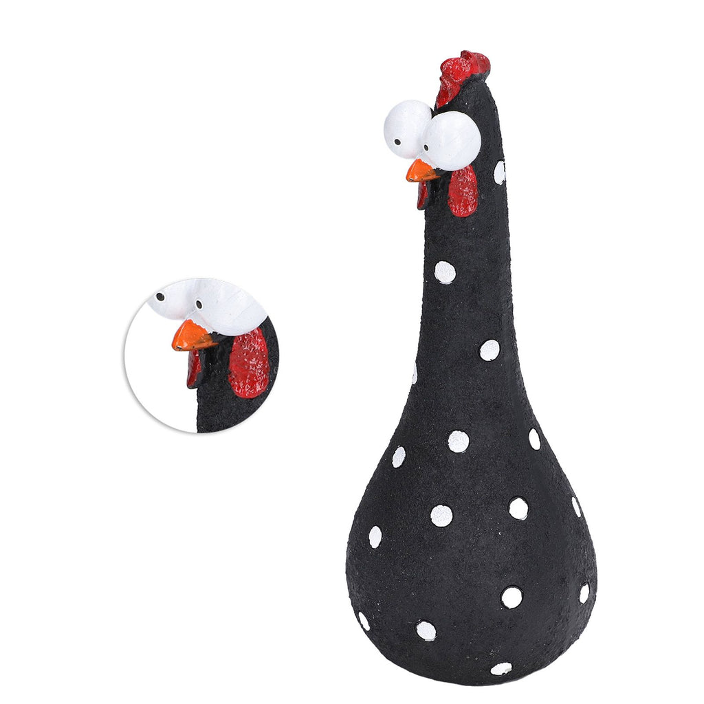 Chicken Statue Long Neck Microlandschaft Hand Crafted Resin Animal Garden Statues for Garden Yard Art DecorationBlack