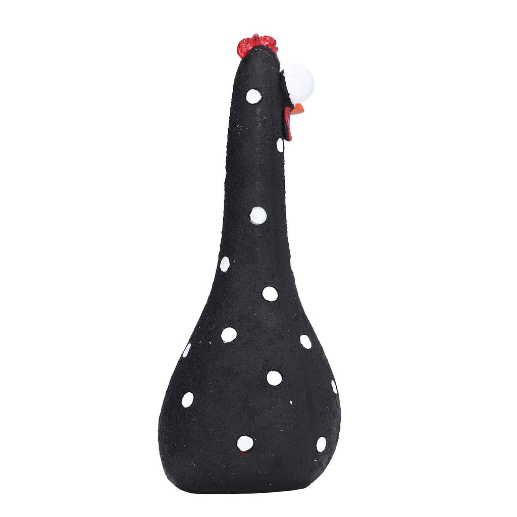 Chicken Statue Long Neck Microlandschaft Hand Crafted Resin Animal Garden Statues for Garden Yard Art DecorationBlack