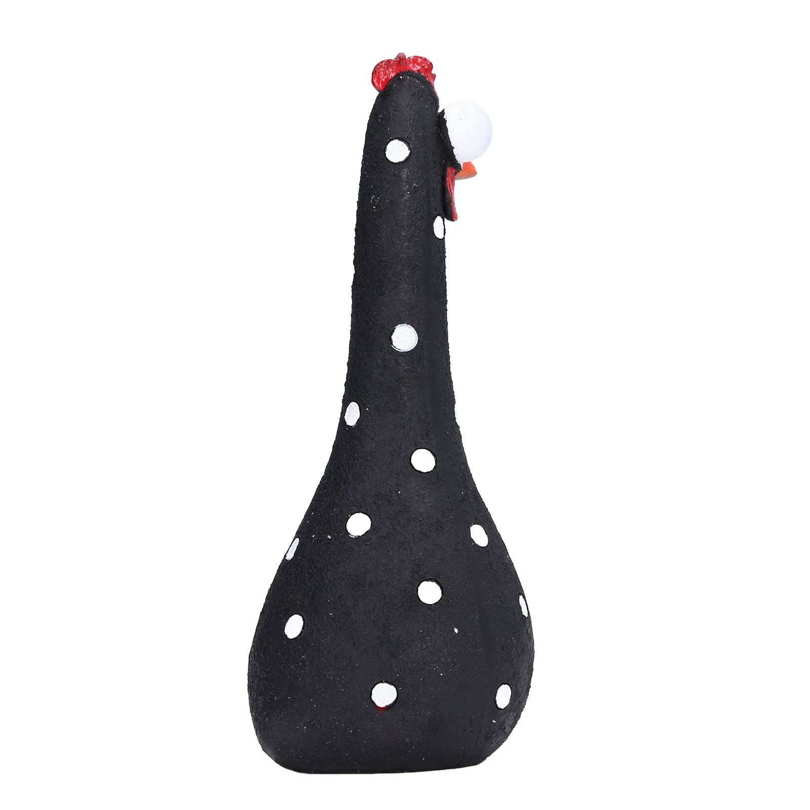 Chicken Statue Long Neck Microlandschaft Hand Crafted Resin Animal Garden Statues for Garden Yard Art DecorationBlack
