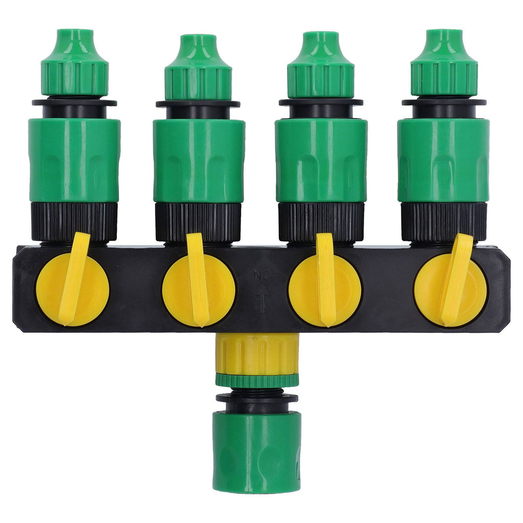 Water Hose Splitter ABS Material 4 Way Stainless Durable Garden Irrigation Faucet Splitter for Patio Farm