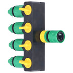Water Hose Splitter ABS Material 4 Way Stainless Durable Garden Irrigation Faucet Splitter for Patio Farm