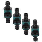 4pcs Hose Quick Connector Plastic Leakage Proof Dual Head Garden Hose Adapter for Irrigation System