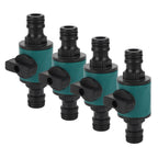 4pcs Hose Quick Connector Plastic Leakage Proof Dual Head Garden Hose Adapter for Irrigation System