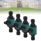4pcs Hose Quick Connector Plastic Leakage Proof Dual Head Garden Hose Adapter for Irrigation System