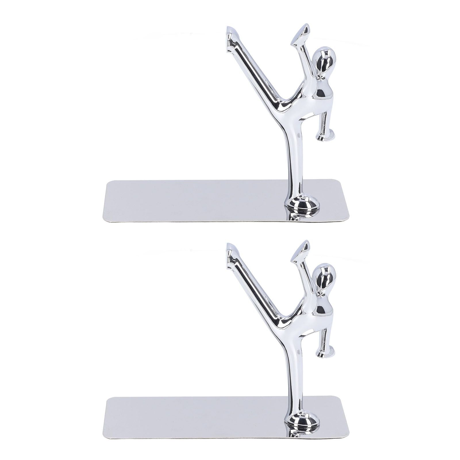 2Pcs Metal Book Ends Unique Men Design Simple Fashionable Decorative Bookends for Home Office Bar Restaurant
