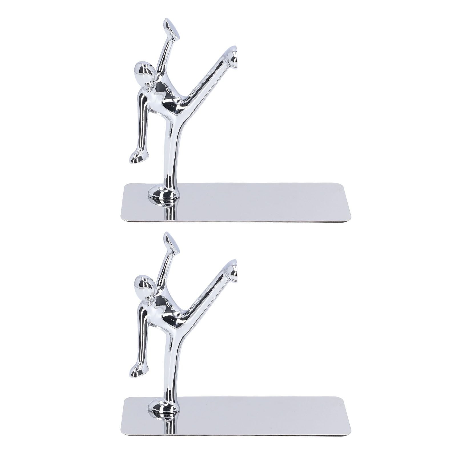 2Pcs Metal Book Ends Unique Men Design Simple Fashionable Decorative Bookends for Home Office Bar Restaurant