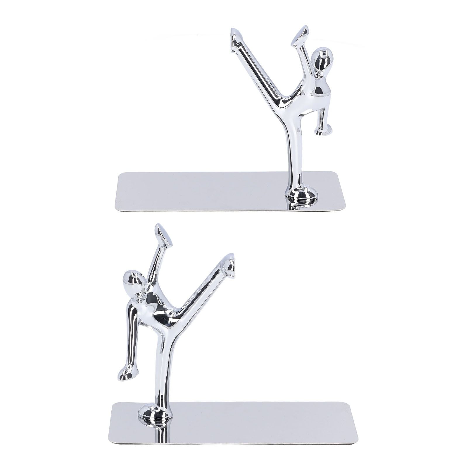 2Pcs Metal Book Ends Unique Men Design Simple Fashionable Decorative Bookends for Home Office Bar Restaurant