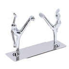 2Pcs Metal Book Ends Unique Men Design Simple Fashionable Decorative Bookends for Home Office Bar Restaurant