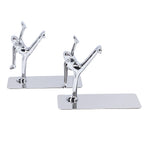 2Pcs Metal Book Ends Unique Men Design Simple Fashionable Decorative Bookends for Home Office Bar Restaurant