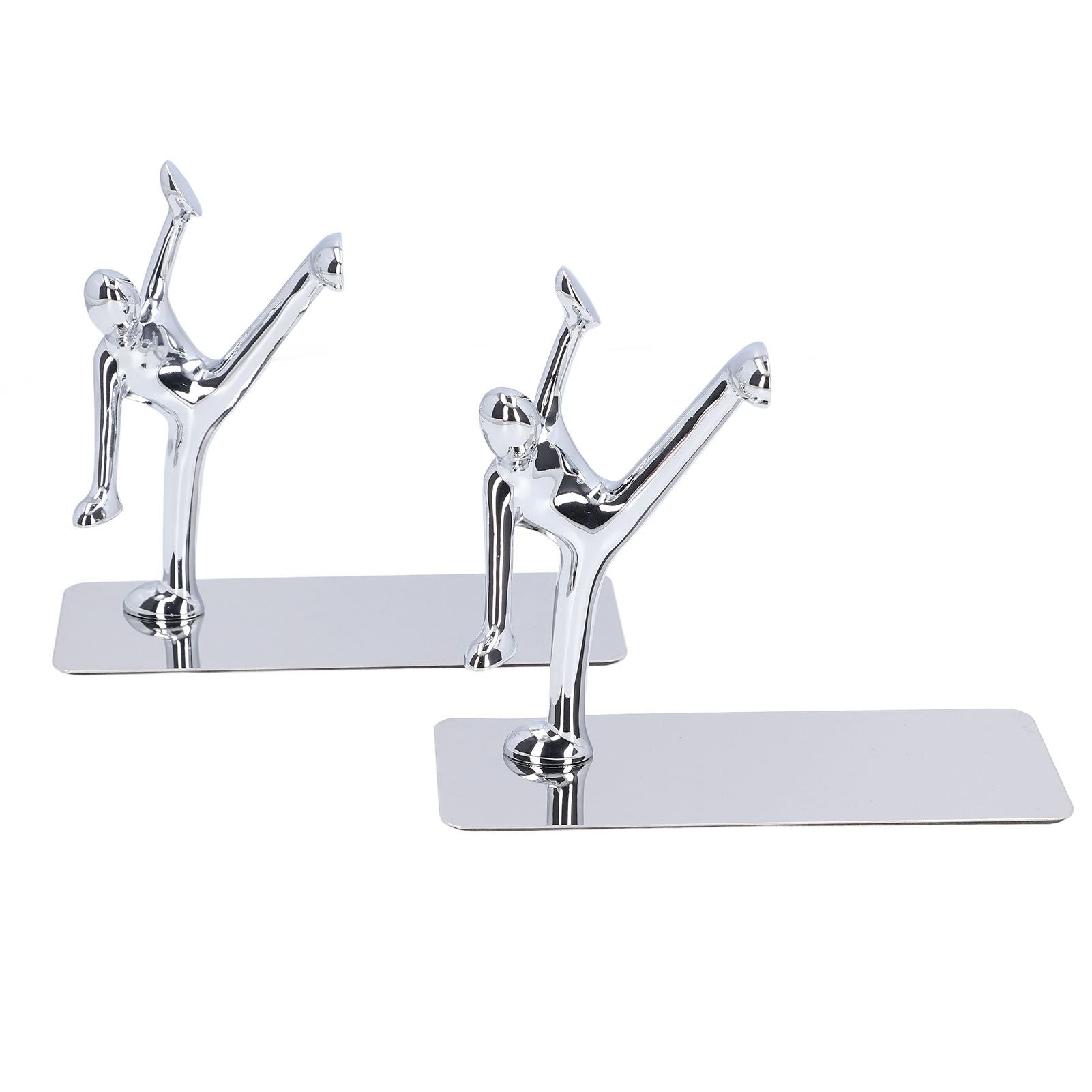 2Pcs Metal Book Ends Unique Men Design Simple Fashionable Decorative Bookends for Home Office Bar Restaurant