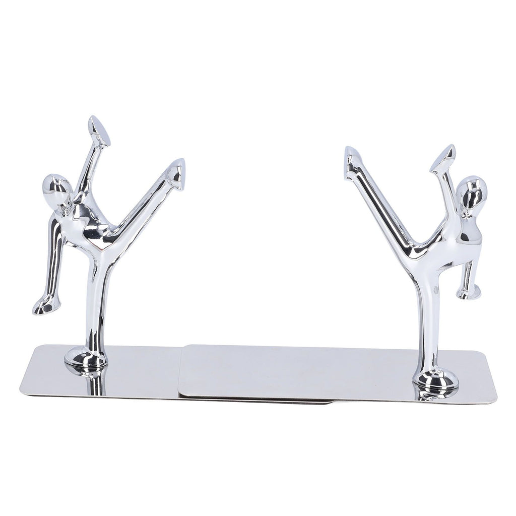 2Pcs Metal Book Ends Unique Men Design Simple Fashionable Decorative Bookends for Home Office Bar Restaurant