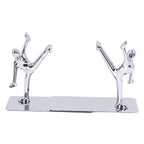 2Pcs Metal Book Ends Unique Men Design Simple Fashionable Decorative Bookends for Home Office Bar Restaurant