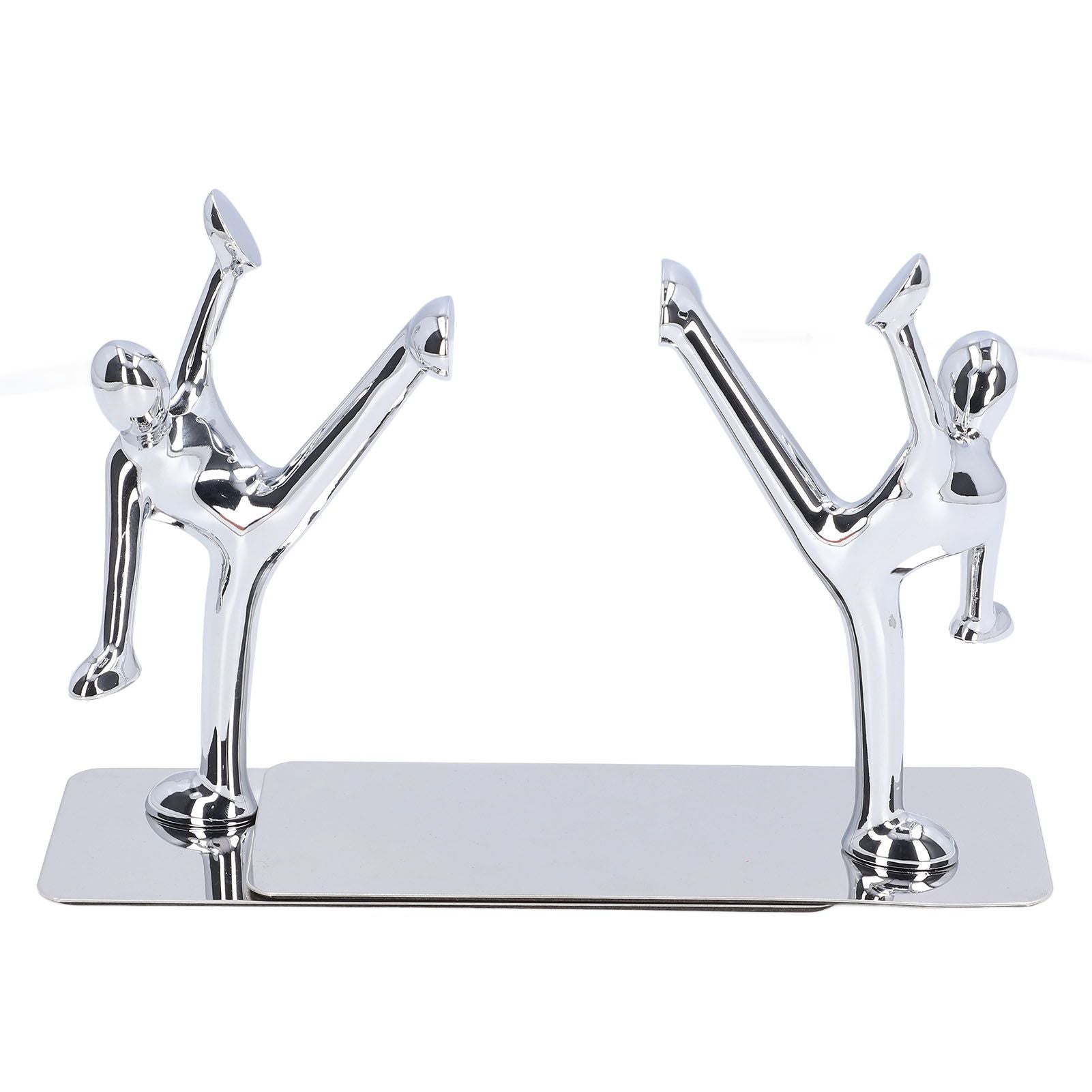 2Pcs Metal Book Ends Unique Men Design Simple Fashionable Decorative Bookends for Home Office Bar Restaurant