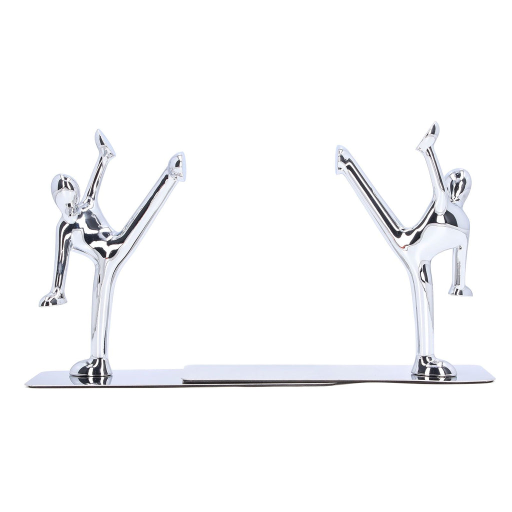 2Pcs Metal Book Ends Unique Men Design Simple Fashionable Decorative Bookends for Home Office Bar Restaurant