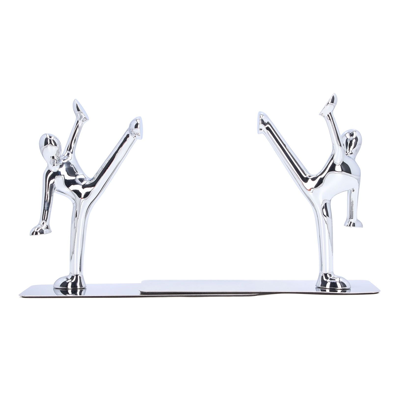 2Pcs Metal Book Ends Unique Men Design Simple Fashionable Decorative Bookends for Home Office Bar Restaurant